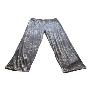 Belle by Kim Gravel Gray Floral Wide Leg Pants Size XL